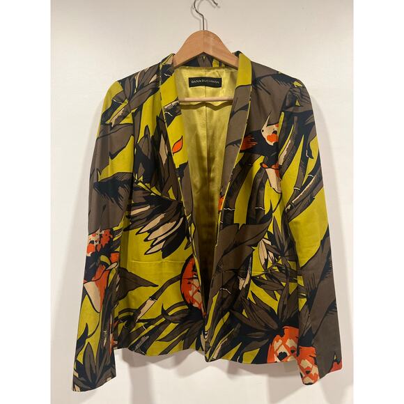 Dana Buchman Colorful Cotton Printed Blazer Size 4 - Picture 2 of 6